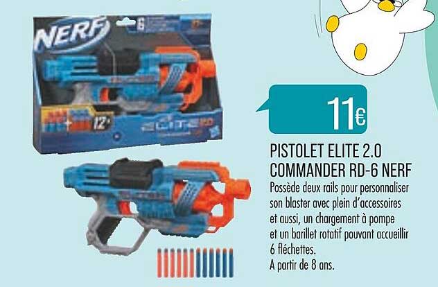 pistolet elite 2.0 commander rd-6 nerf