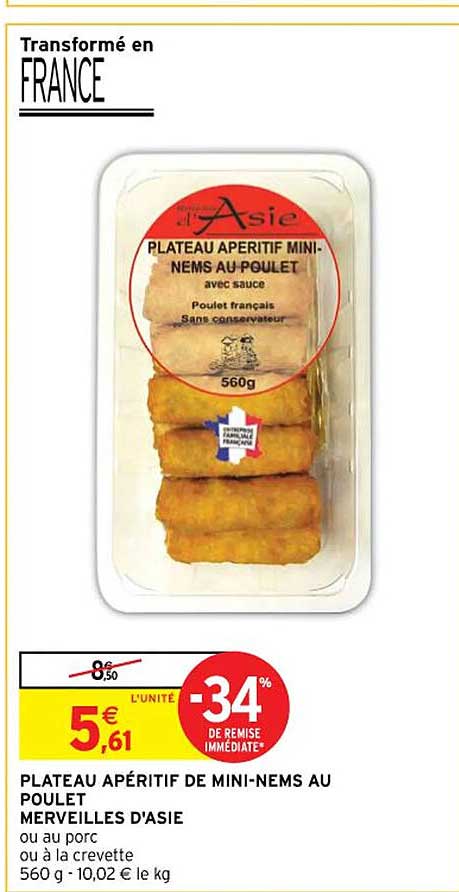 plateau apéritif de mini-nems au poulet merveilles d'asie