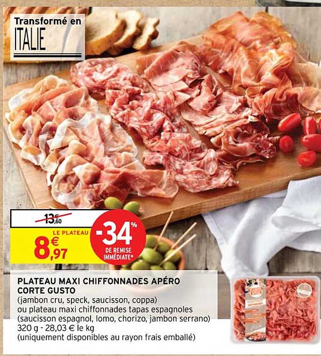 plateau maxi chiffonnades apéro corte gusto