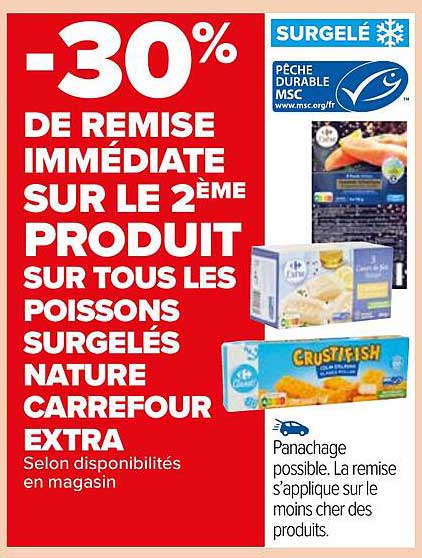 Poissons Surgelés Nature Carrefour Extra