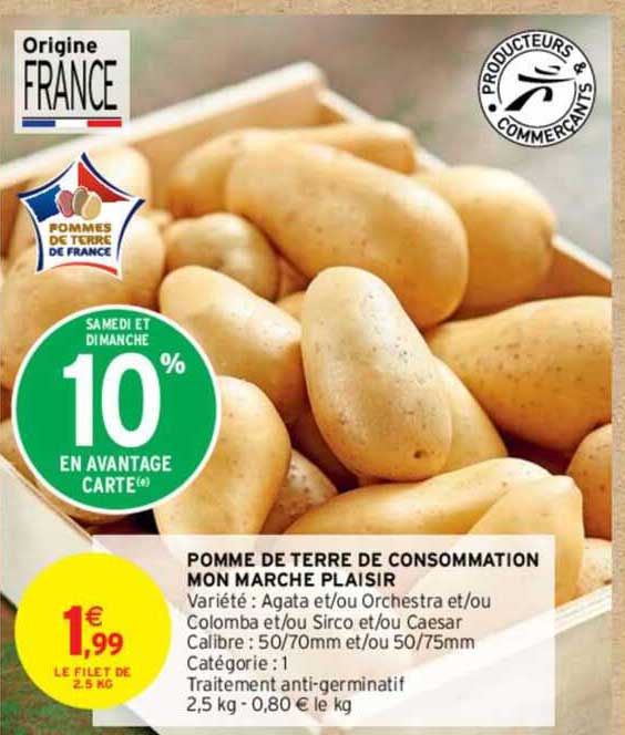 pomme de terre de consommation mon marché plaisir