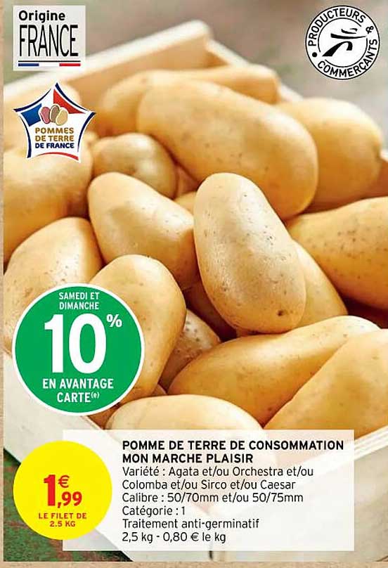 pomme de terre de consommation mon marché plaisir