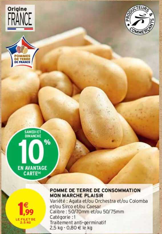 pomme de terre de consommation mon marché plaisir
