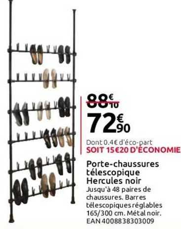 porte-chaussures télescopique hercules noir