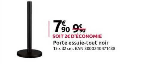 porte essuie-tout noir