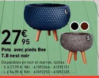 pots avec pieds bee t.b. nest noir