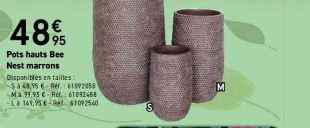 pots hauts bee nest marrons