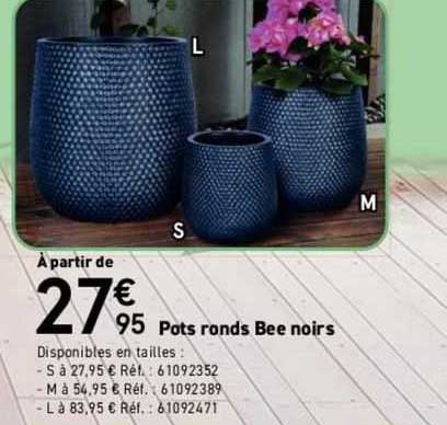 pots ronds bee noirs