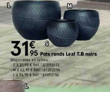 pots ronds leaf t.b noirs
