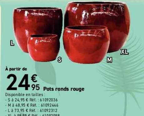 pots ronds rouge