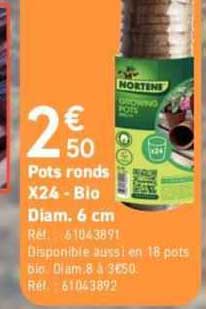 pots ronds x24 - bio diam. 6 cm