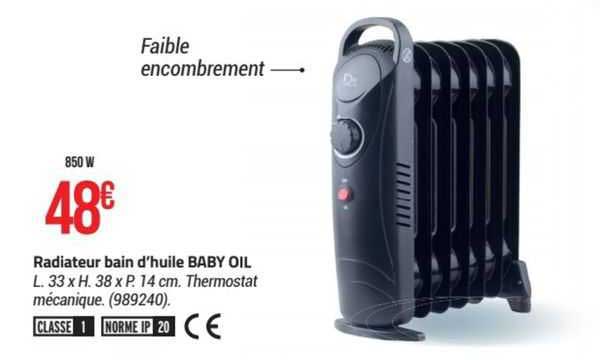 radiateur bain d'huile baby oil