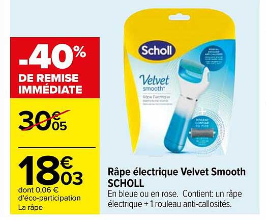 râpe électrique velvet smooth scholl