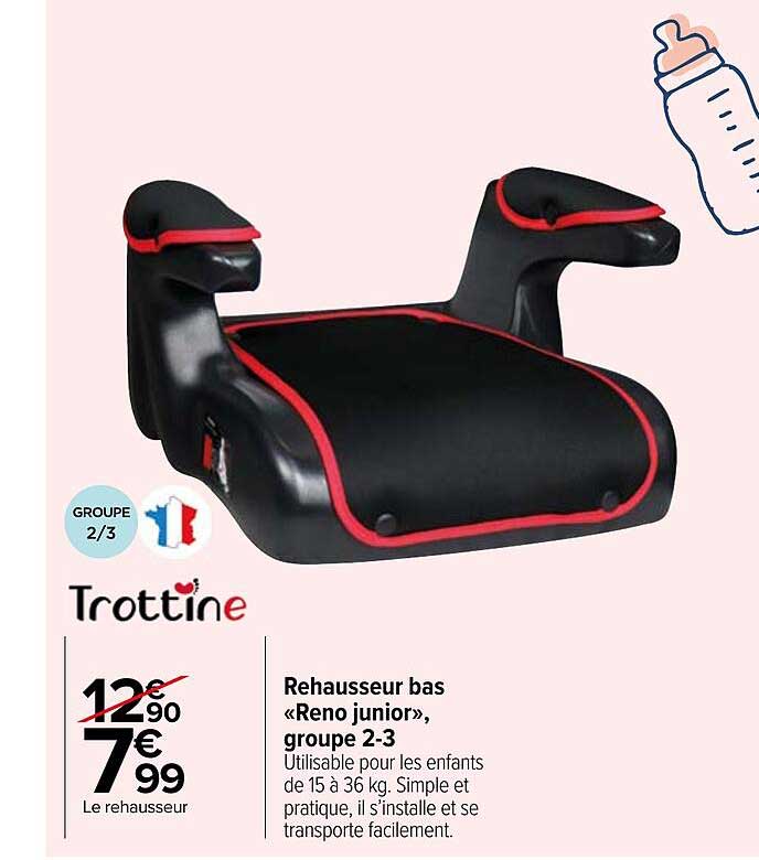 rehausseur bas «reno junior», groupe 2-3 trottine