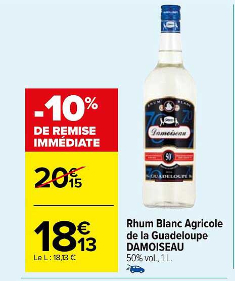 Rhum Blanc Agricole De La Guadeloupe Damoiseau