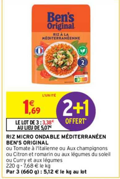 riz micro ondable médieterranéen ben's original