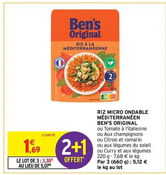 riz micro ondable méditerranéen ben's original