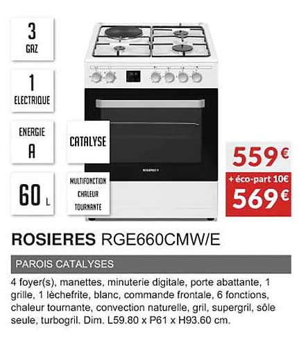 rosieres rge660cmw-e parois catalyses