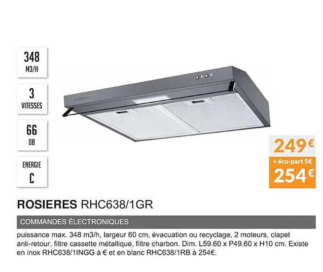 rosieres rhc638-1gr commandes électroniques
