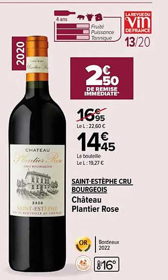 saint-estèphe cru bourgeois château plantier rose