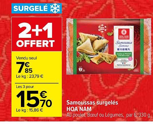 samoussas surgelés hoa nam