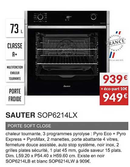sauter sop6214lx porte soft close
