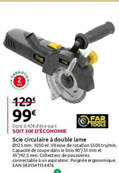 scie circulaire à double lame far tools