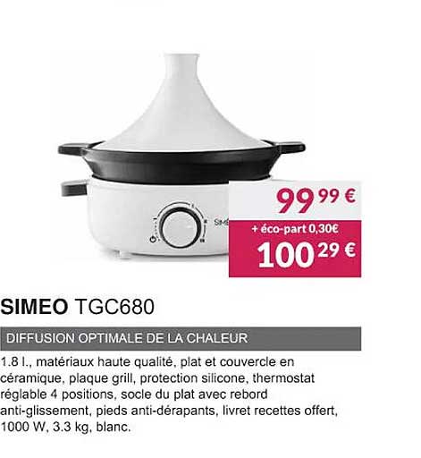 simeo tgc680 diffusion optimale de la chaleur