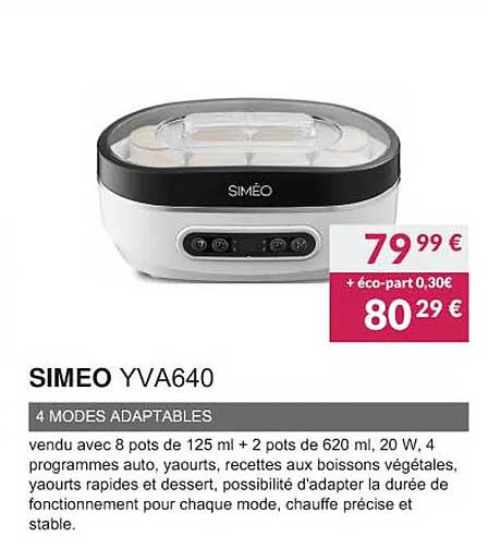 simeo yva640 4 modes adaptables
