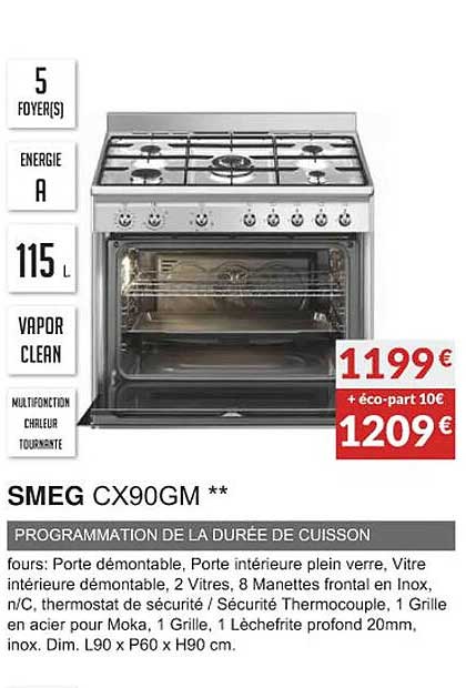 smeg cx90gm programmation de la durée de cuisson