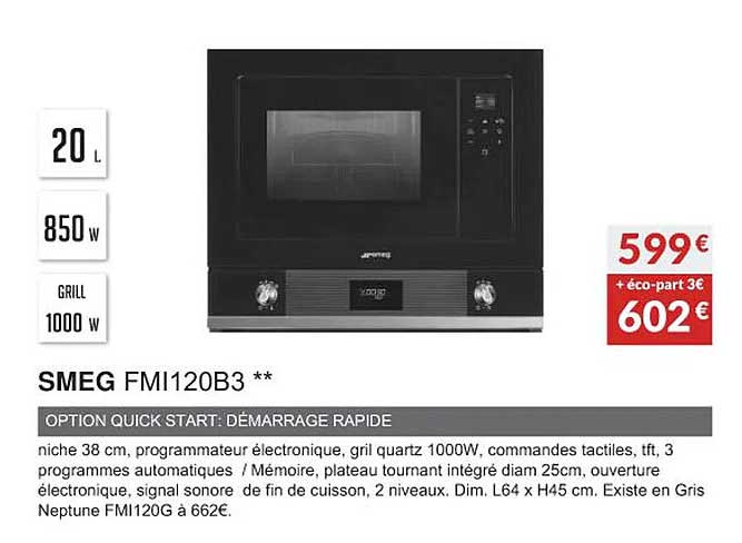 smeg fmi120b3 option quick start démarrage rapide