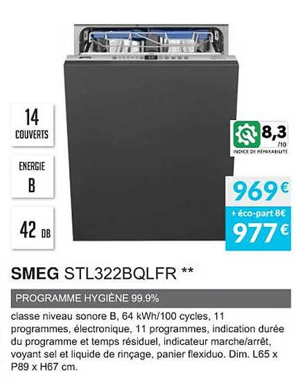 smeg stl322bqlfr programme hygiène 99.9%