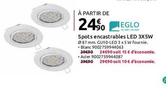 spots encastrables led 3x5w