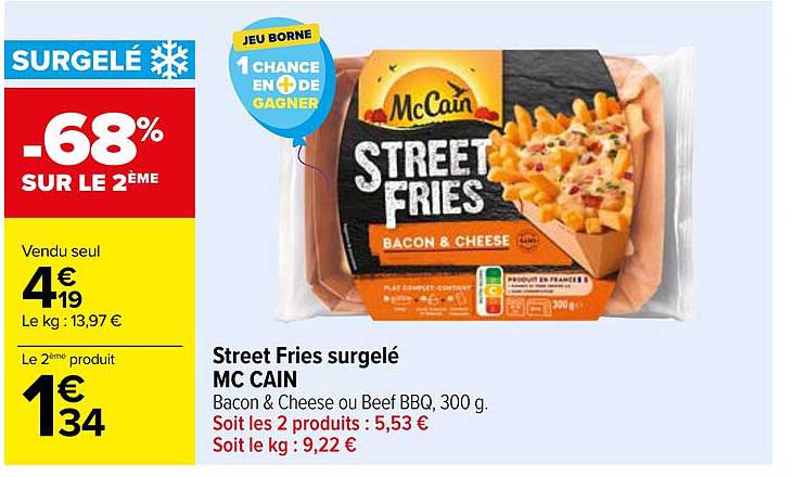 street fries surgelé mc cain