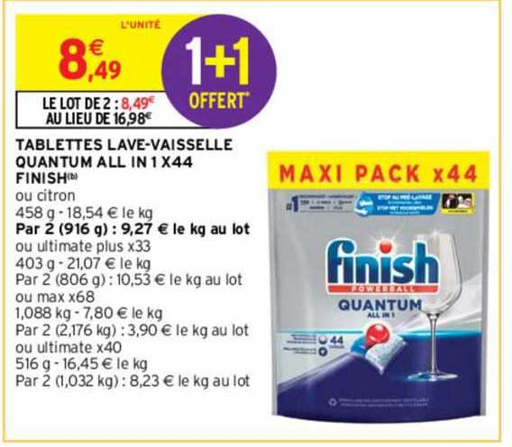 Tablettes Lave-vaisselle Quantum All In 1 X44 Finish