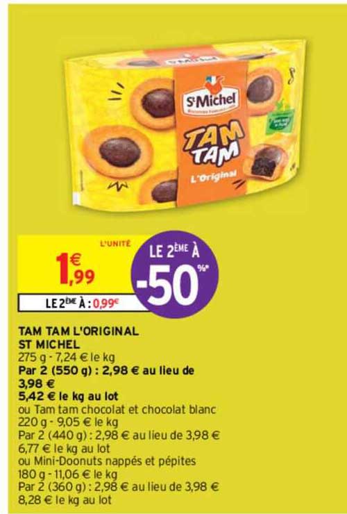 tam tam l'original le 2ème à -50%