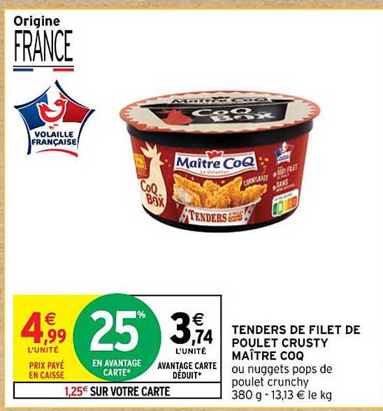 tenders de filet de poulet crusty maître coq