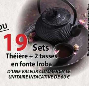 Théière + 2 Tasses En Fonte Iroba