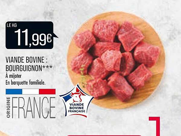 Viande Bovine : Bourguignon***