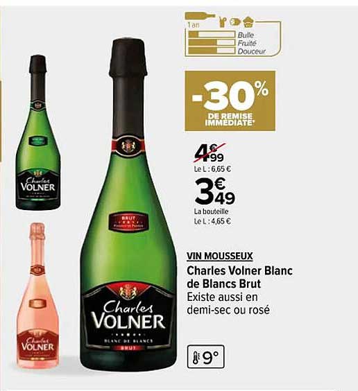 vin mousseux charles volner blanc de blancs brut