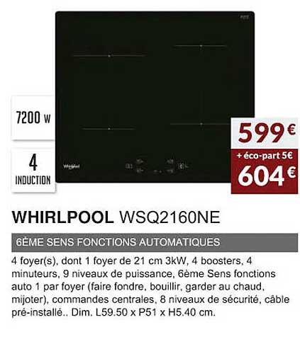 whirlpool wsq2160ne 6ème sens fonctions automatiques