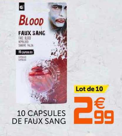 10 capsules de faux sang