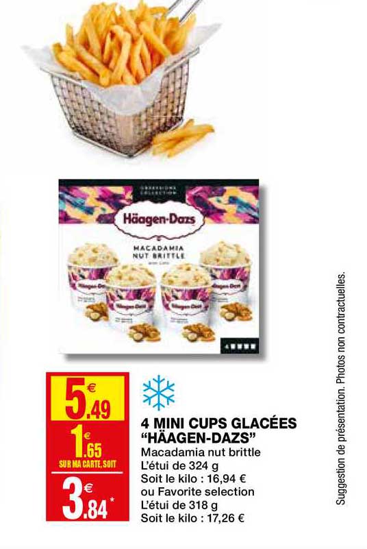 4 mini cups glacées "häagen dazs"