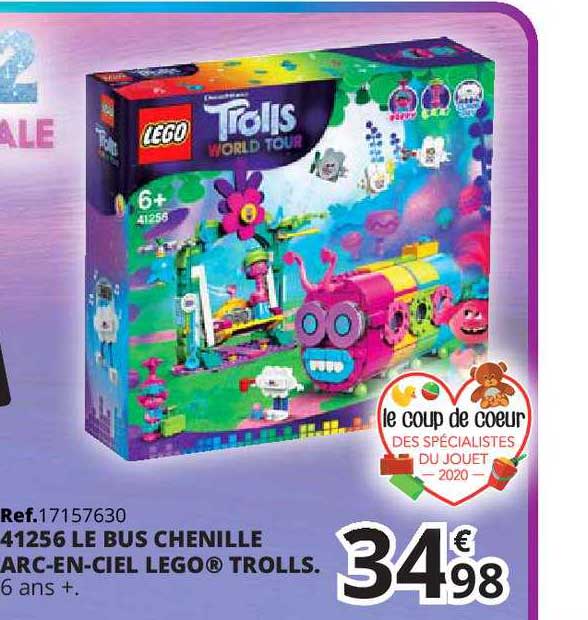41256 le bus chenille arc en ciel lego trolls