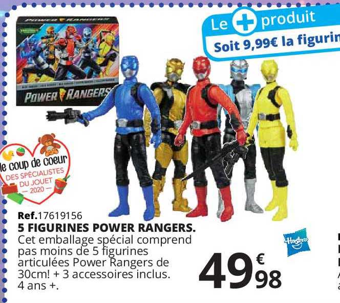 5 figurines power rangers