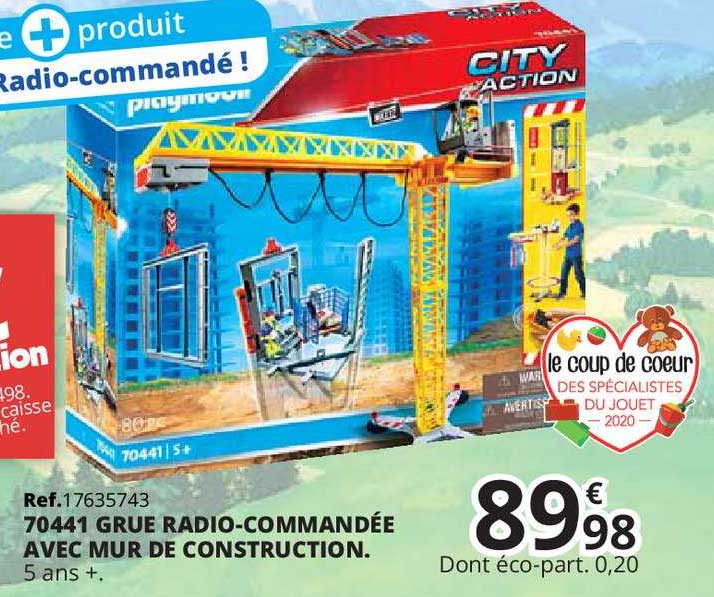 70441 grue radio commandée avec mur de construction playmobil