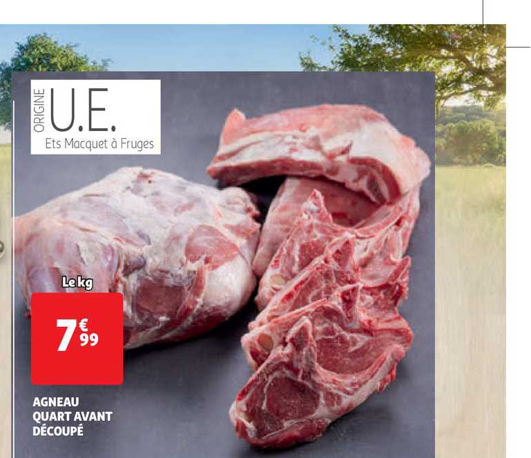 agneau quart avant découpé