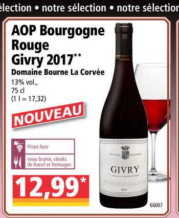 aop bourgogne rouge givry 2017 domaine bourne la corvée