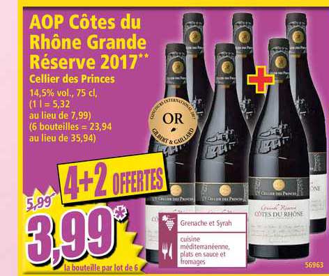 aop côtes du rhône grande réserve 2017 cellier des princes