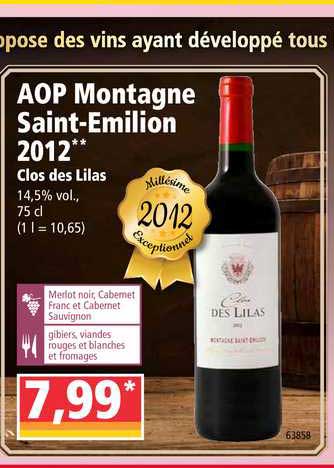 aop montagne saint emilion 2012 clos des lilas